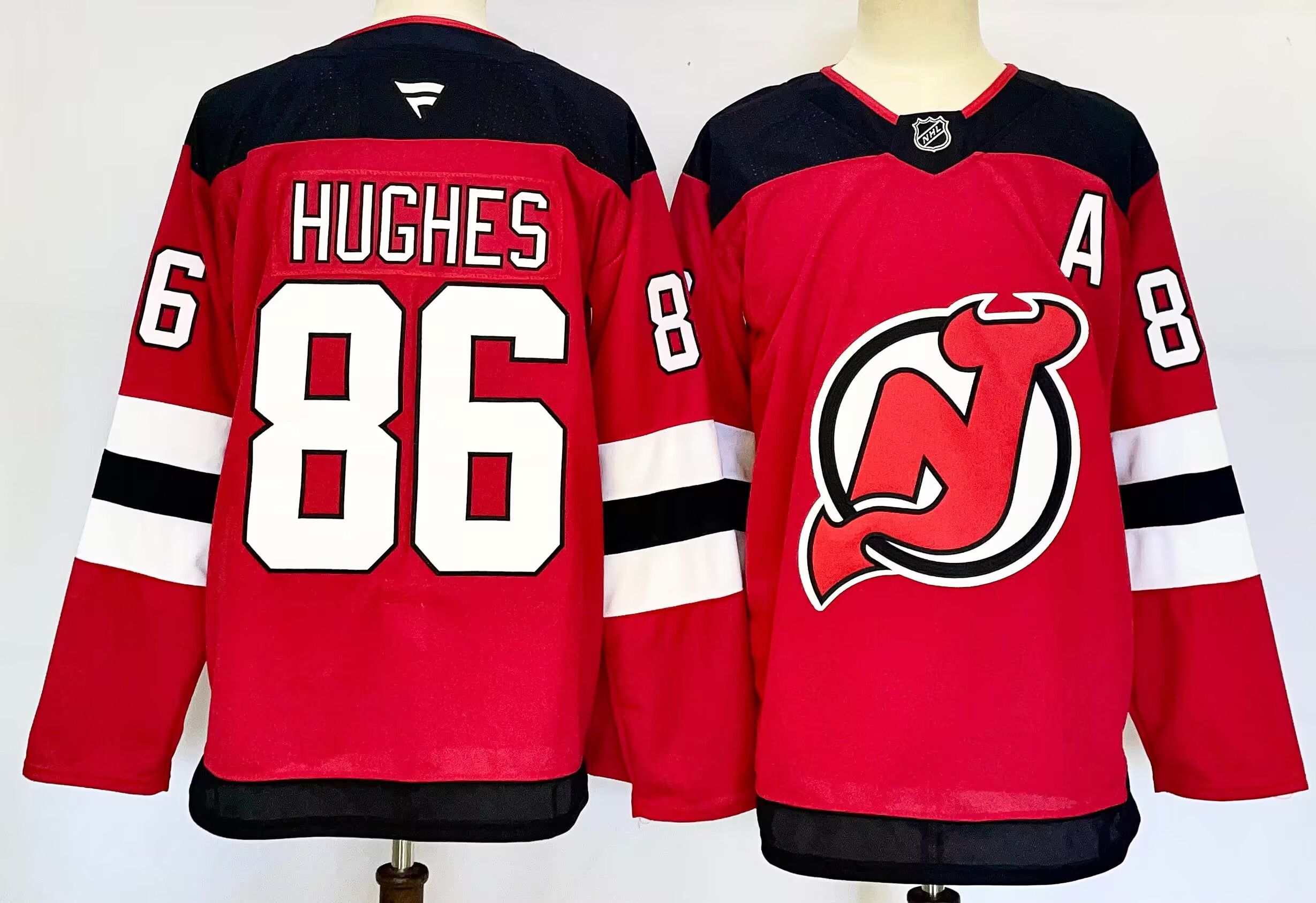 Men New Jersey Devils #86 Hughes Red 2025 Home Premier Player NHL Jersey->new jersey devils->NHL Jersey